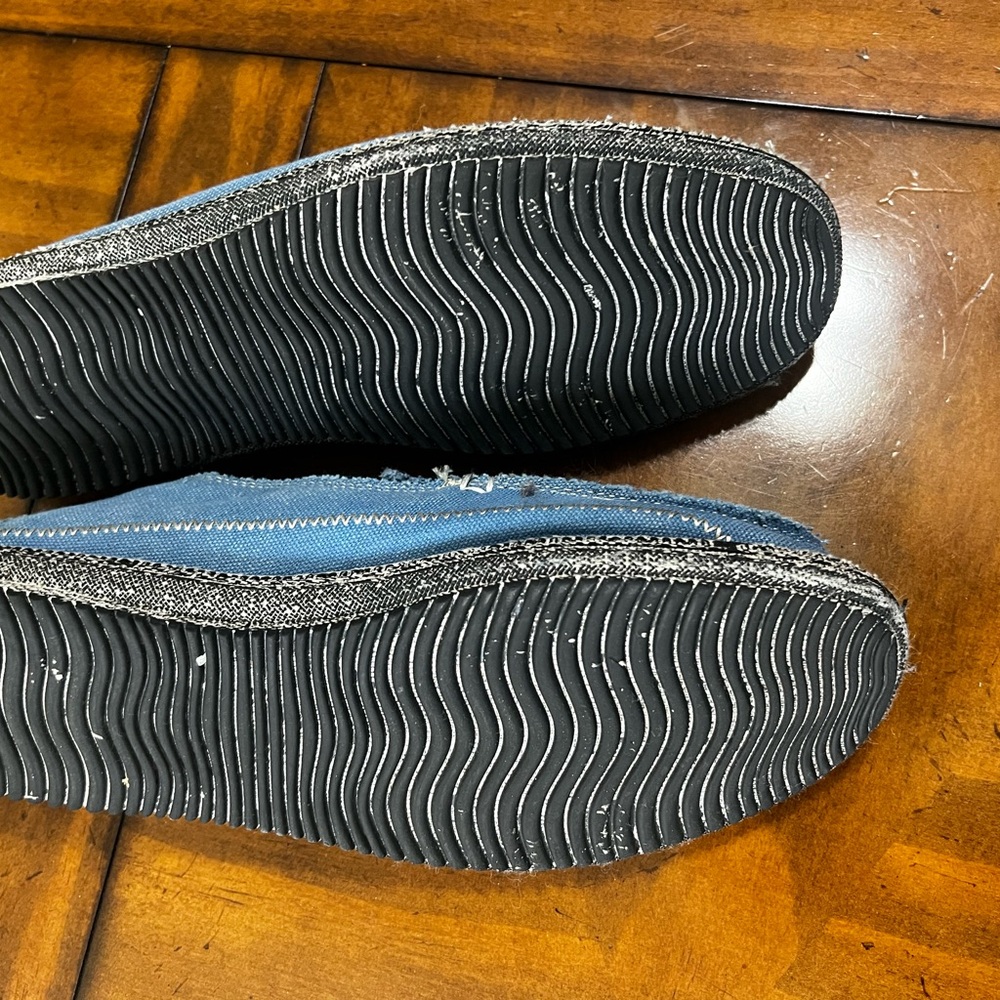Sanuk Denim Blue Slip-On Shoes with Patterned Insole - Picture 3 of 3